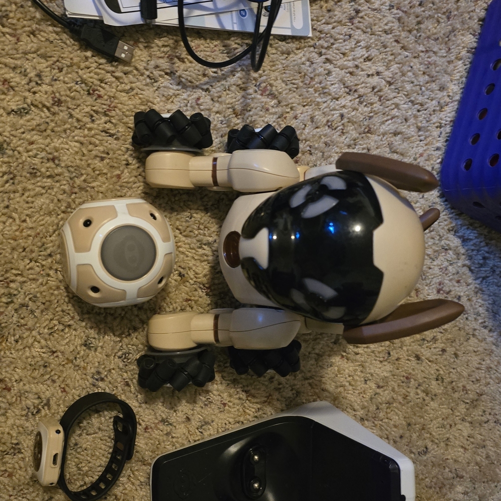 Smart Interactive Robot Dog - Black and Cream